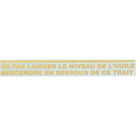 Décalcomanie Niveau d'Huile De102 - 1 Décalcomanie Niveau d'Huile De102 - 1