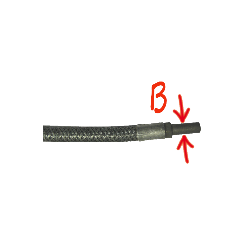 Petrol hose (stainless) Braided Unbent - 2