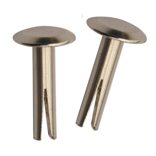 100 Rivets Fendus Nickelés 3,7x10 Mm - Tête 8 Mm, Fente 6 Mm, Pour Travaux De Sellerie/bricolage