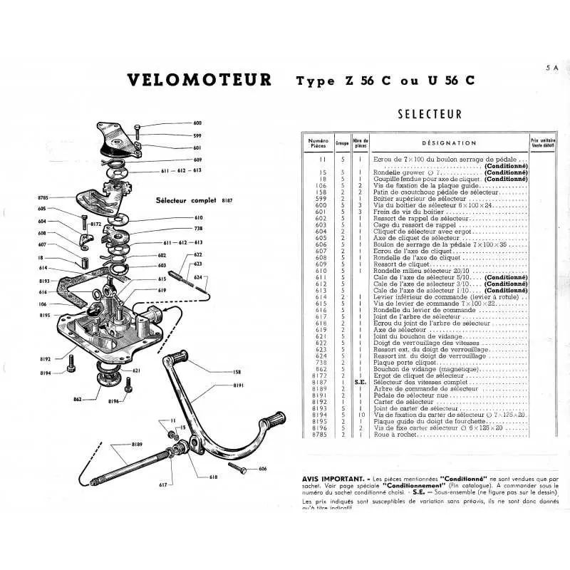 Écrou de l'axe de cliquet Motobécane 125 et 175 séries Z - 2 Écrou de l'axe de cliquet Motobécane 125 et 175 séries Z - 2