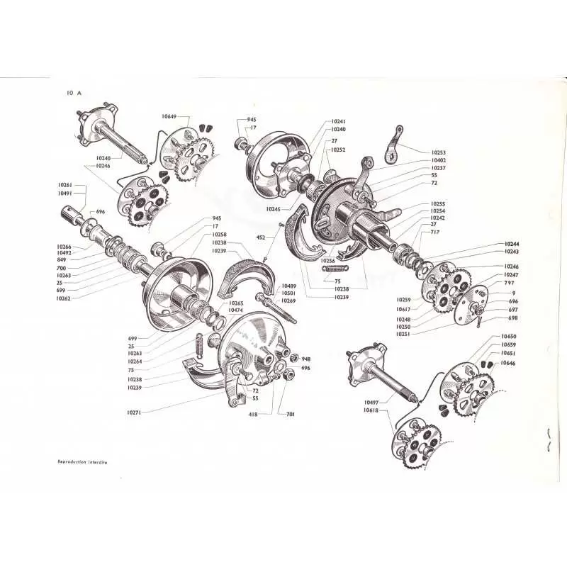 Came complète de moyeu Mobyscooter Motobécane 125cm³ - 2