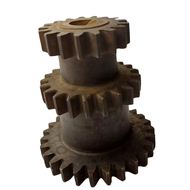 Pignon triple denture pour boîte Peugeot 350cm³, P104 (bagué laiton). - 1